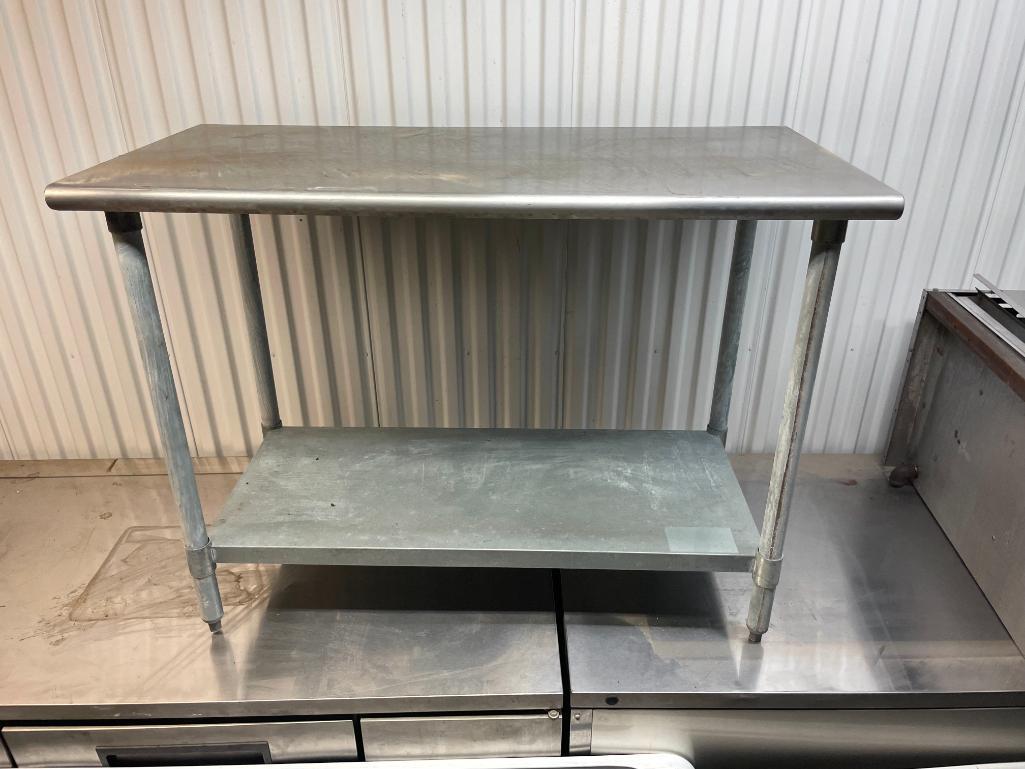 Stainless Steel Prep Table, NSF, 48in x 24in x 35-1/2in w/ Lower Shelf