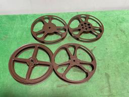 Lot of 4 Vintage Metal Film Projection Reels