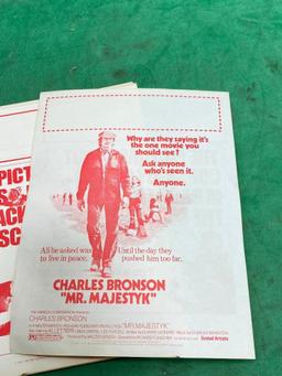 Rare Promotional Film Ephemera Brochures; Charles Bronson Mr Majestyk, The New Centurions George C.