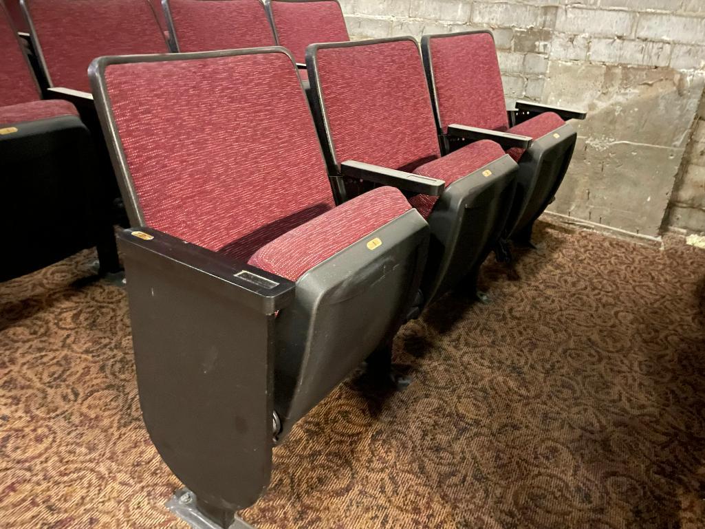 Three Theater Seats, Bolted to Floor, Buyer to Remove, Backs Don't Rock or Recline