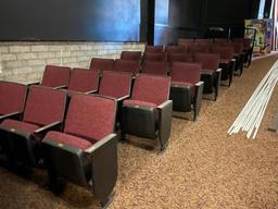 Seven Rows (35 Seats) of Theater Seats, 1 Row of 3, 6 Rows of 4 Seats, Buyer to Remove