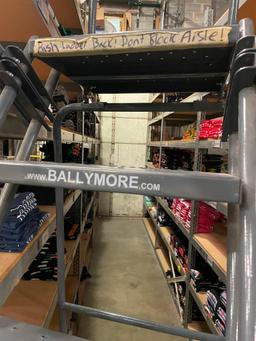 Ballymore Warehouse Rolling Safety Ladder, 8-Step, 80in Top Step, Steel, 450lb Cap.