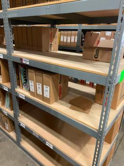 HD Steel Shelving w/ Wood Shelves, 4 Connected Units, ea. 12ft H, 4ft W, 30in D, 7 Shelves