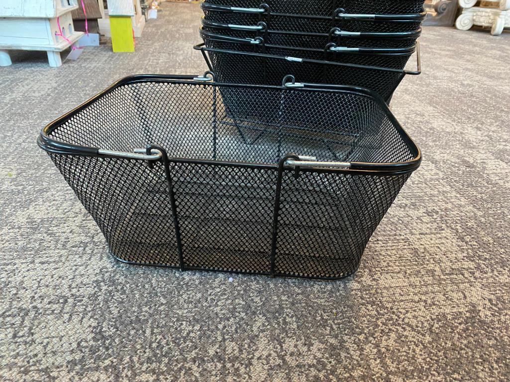 Metal Mesh Shopping Baskets in Rack