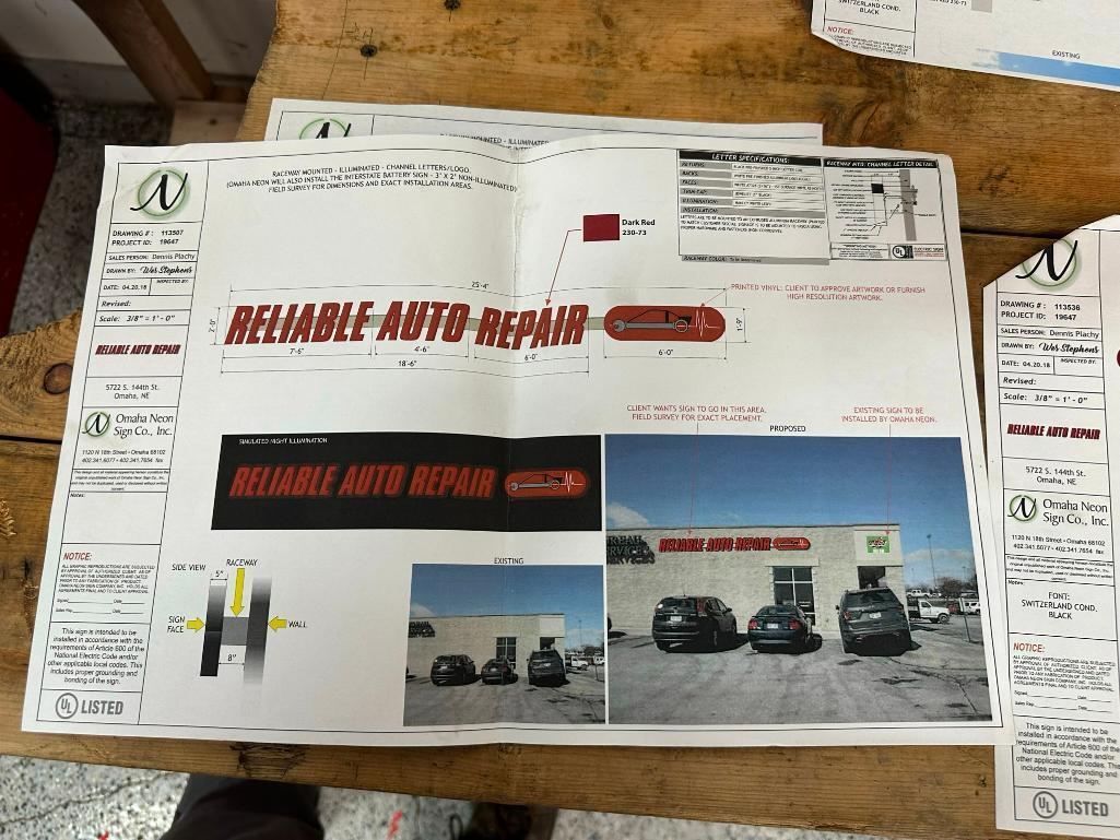 Reliable Auto Repair Exterior Building Sign, Buyer to Remove