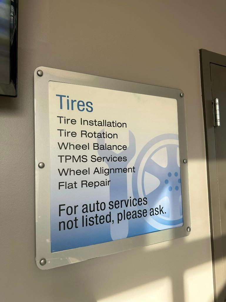 Three Auto Shop General Signs, Repairs, Maintenance, Tires