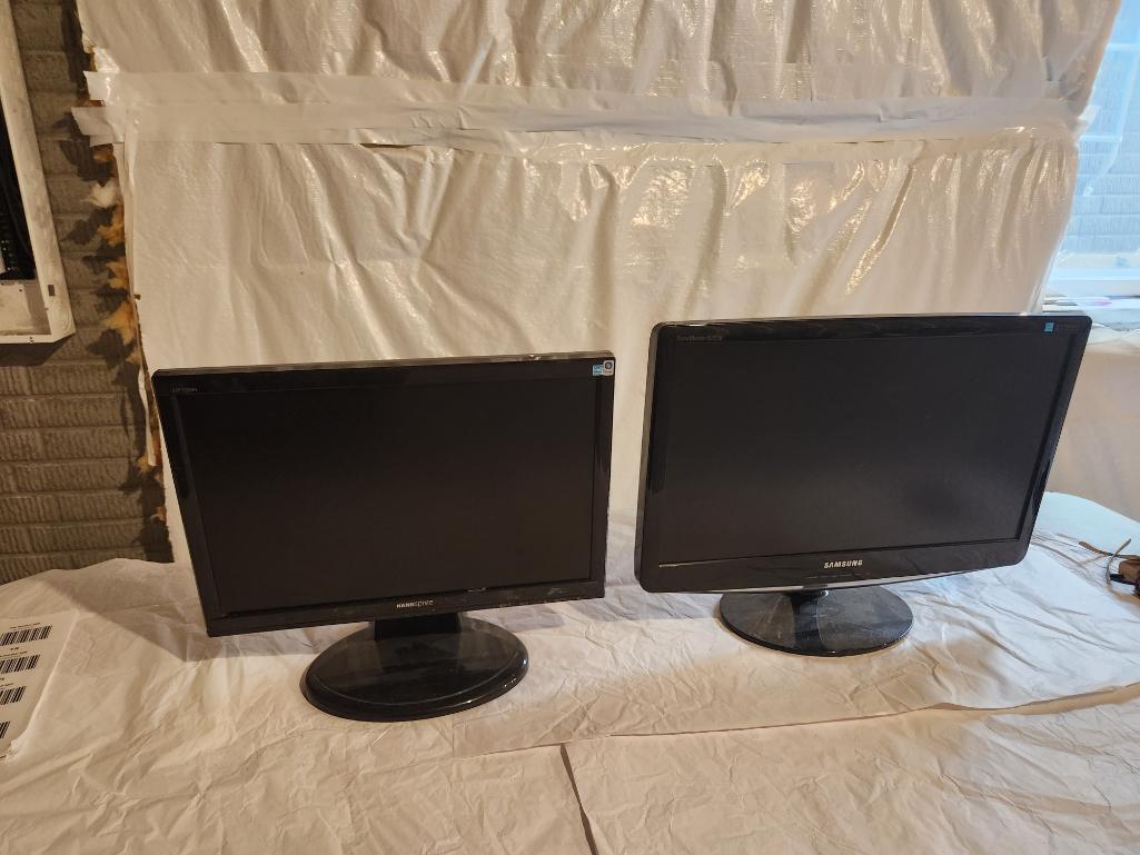 Two Computer Monitors