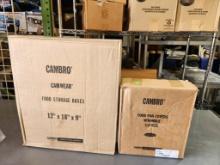 2 New Cases, Cambro Camwear Food Storage Boxes 12in x 18in x 9in, Cambro Food Pan Covers w/ Handles