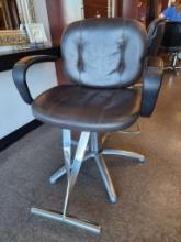 Kaemark Styling Chair, Classic Style, Cushioned Polyurethane, Black, Hydraulic Pump, 360 Degree