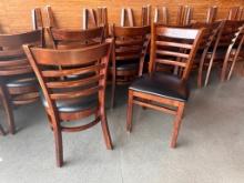 Lot of 20 Restaurant Chairs, Belnick No. TPC-37 Ladder Back w/ Padded Seat, From Kobe Steakhouse