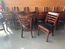 Lot of 20 Restaurant Chairs, Belnick No. TPC-37 Ladder Back w/ Padded Seat, From Kobe Steakhouse