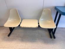 2-Seat, Single Table iron Frame Lobby Seats w/ Molded Plastic Chair Seats