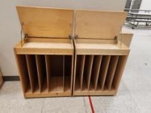 Lot of 2 Wooden Display/Storages for Big Books