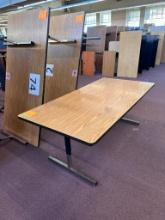 Three (3) High-Quality Adjustable Height Task Table / Work Table, Woodgrain Laminate, 72in x 36in