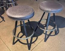 Lot of 2 Swivel Bar Stools, Padded Seat w/ Steel Frame, Sold So Much Per Stool x's 2