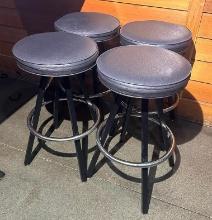 Lot of 4 Swivel Bar Stools, Padded Seat w/ Steel Frame, Sold So Much Per Stool x's 4