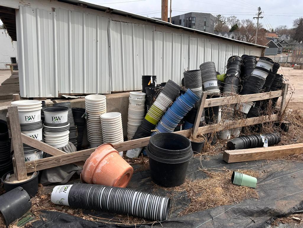 Large Group of Plastic Planter Buckets