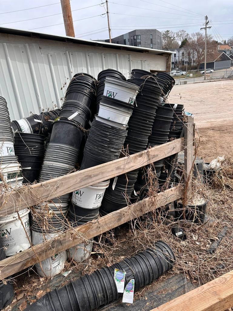 Large Group of Plastic Planter Buckets