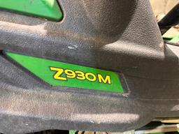 John Deere Model Z930M Commercial Mower, 1,640 Hours, Runs, Bent Blades, Deck Issue