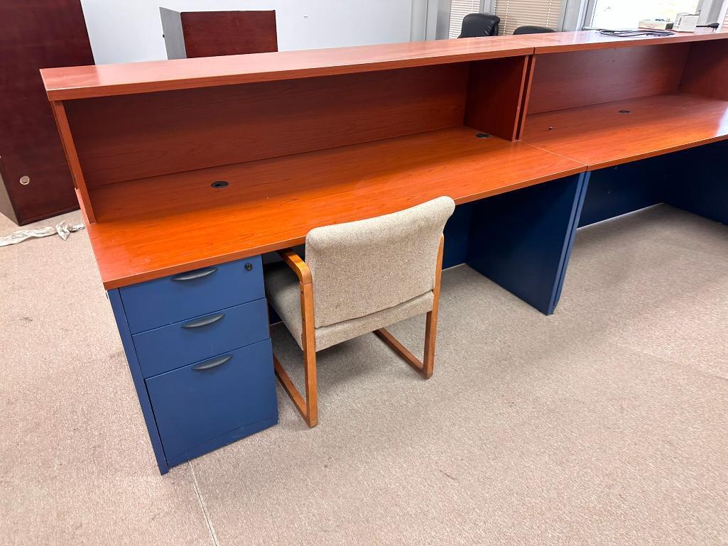 Large L-Shape Reception Counter, Desk, Credenza
