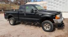 2001 Ford F250 Pickup, Gas, Black, V-8, Automatic 4x4 VIN 1FTNX21L11EB97819 Turns Over, Didn't Start