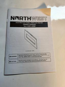 Northwest Electric Flat Panel Fireplace Heater Model# BEF-42WM, NIB never used, MSRP $475