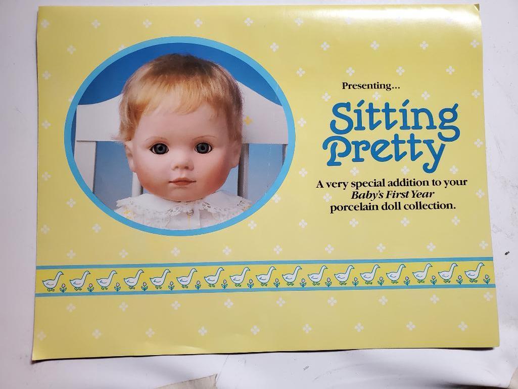 The Danbury Mint "Sitting Pretty" Porcelain Doll NIB