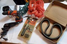Cordless Power Ratchet, Electric Drills, Extension Cords, Belt, etc