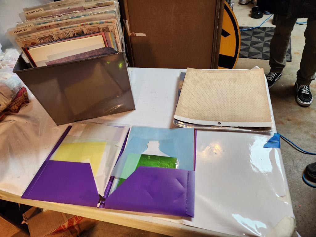 Group of Scrapbooking Paper Supplies