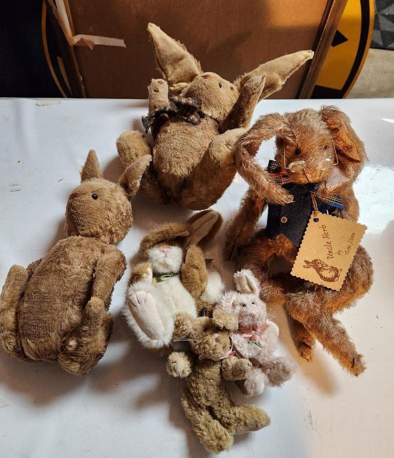 Group of Vintage Toy Stuffed Animals - Bunnies