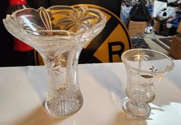 Crystal Goblet & Flared Vase