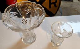 Crystal Goblet & Flared Vase