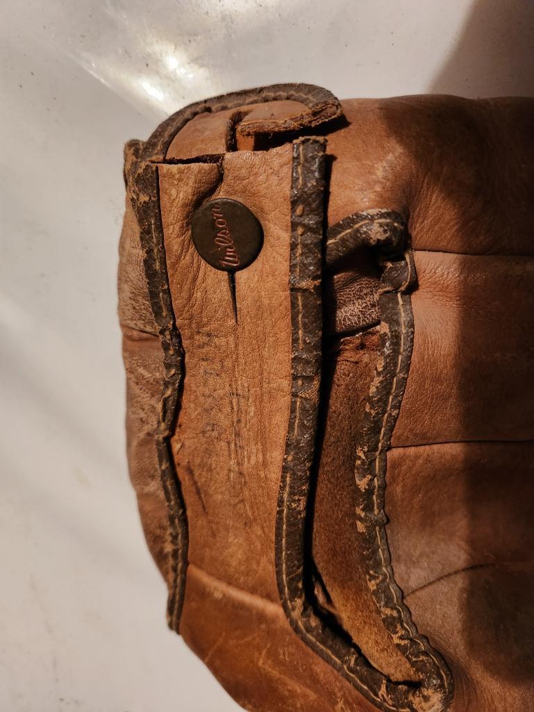 Vintage Footballs, Baseball Glove & Basketball