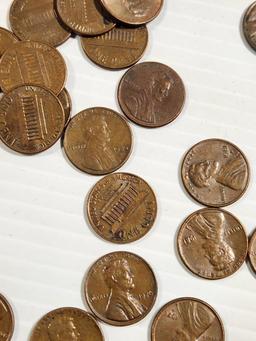 Group of Lincoln Pennies