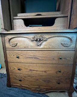 Oakwood Carved Oak Entertainment Center, Pick up at 64th Pacific