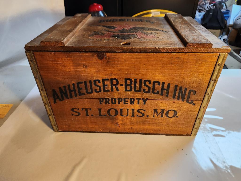 Anheuser-Busch Inc. Crate w/ Hinged Lid