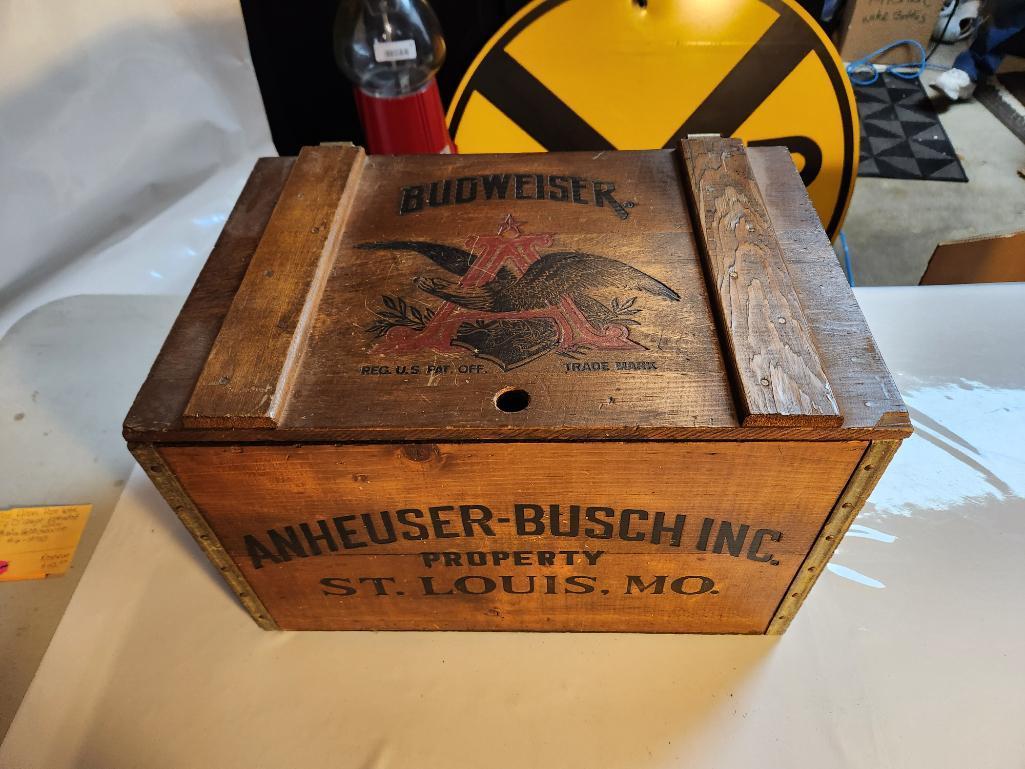 Anheuser-Busch Inc. Crate w/ Hinged Lid