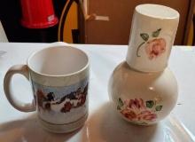 Lot of 2 Horse Coffee Mug & Bedside Carafe Tumbler