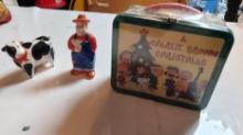 Vintage Charlie Brown Christmas Lunchbox in Factory Seal & Figurines