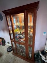 Lighted Wooden Display Cabinet - Content Not Included