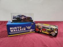 Lot of 2 NASCAR Diecast Cars; #2 Miller Lite Rusty Wallace & #28 Havoline Racing Kenny Irwin