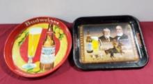 Lot of 2 Vintage Budweiser Serving Trays