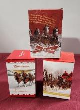 Lot of 3 Budweiser Holiday Steins