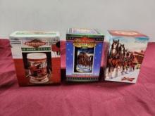 Lot of 3 Budweiser Holiday Steins