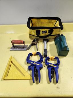 Tool Kit w/ Bag, Flashlight, Hand Clamps, Square and More