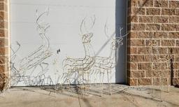 Four Metal Framed Outdoor Lighted Reindeer