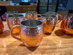 (6) Ketel One Vodka Moscow Mule Mugs Plus 2 Copper Glasses