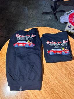 Cruisers Bar & Grill T-Shirt and Zip-Up Hoodie, Both Size 3XL - Navy Blue