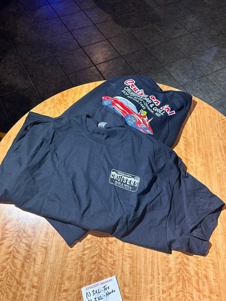 Cruisers Bar & Grill T-Shirt and Zip-Up Hoodie, Both Size 3XL - Navy Blue