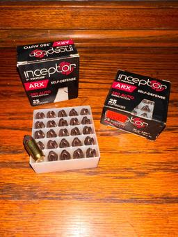 50 Rounds, Self-Defense Inceptor .380 Auto Ammunition